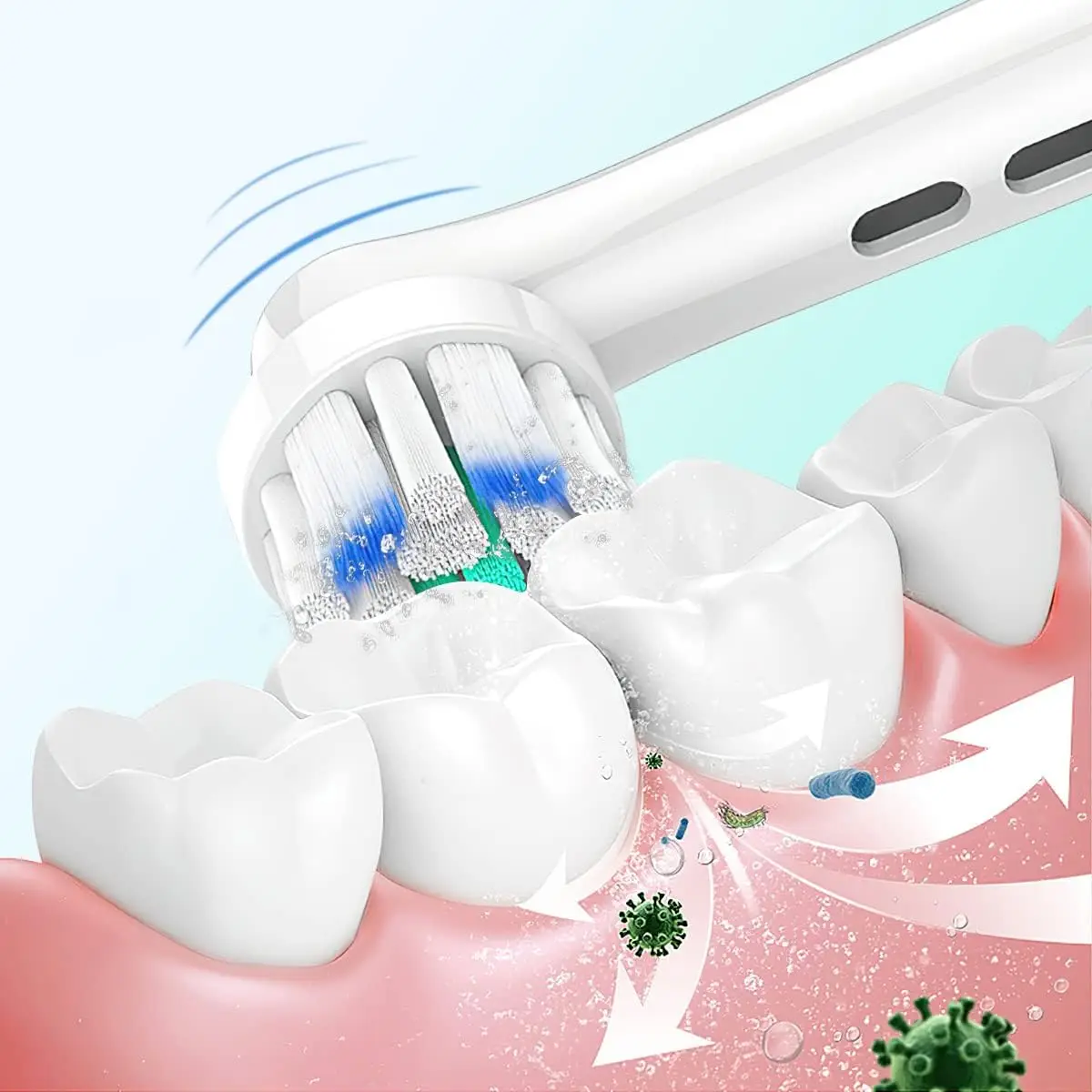 Чувствителни сменяеми дюзи за зъби Oral B D12 D16 D100 EB50, конец за зъби с двойно действие, електрическа четка за зъби, чисти, меки вакуум дюза