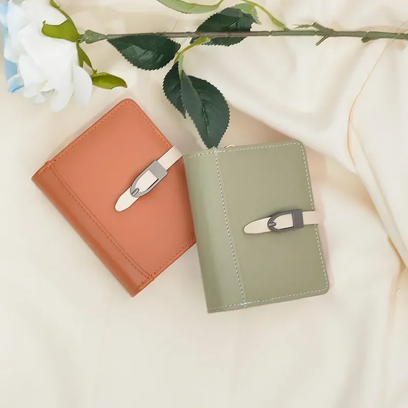 Южнокорейската версия на Новия женски чантата Просто Класически сгъваема чанта за карти Портфейл One Tide Обикновен Студент се стяга за пари