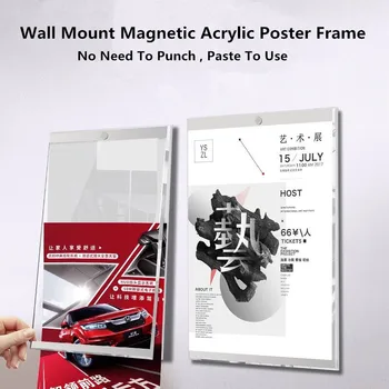 А4 210x297 мм, монтиран на стената акрилни титуляр за надписи, Рекламно меню, Книжен картон с ценова листа, Магнитна рамка за снимка, плакат.