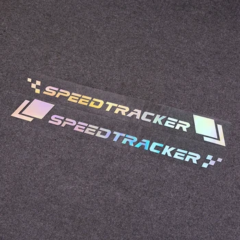Автомобилни стикери от две части с надпис Speed Tracker Водоустойчив стикер от pvc за любителите на популярните автомобили Автомобилни стикери