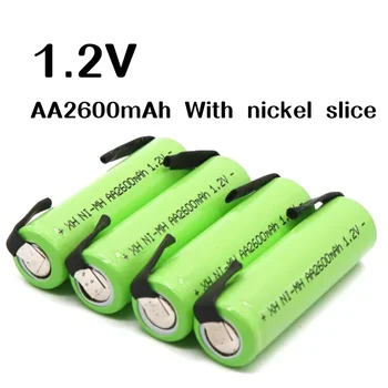 Акумулаторна батерия 1,2 НА AA 2600 mah NI-MH батерия с никелово нарязани, подходящи за електрически самобръсначки Philips и други батерии