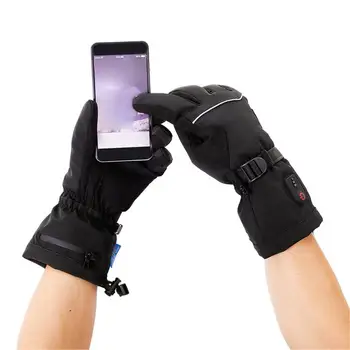 Акумулаторна ръкавици с топъл Електрически ръкавици Водоустойчива акумулаторна 3 ниво отопление Ръкавици с топъл Мек на допир екран, за разходки