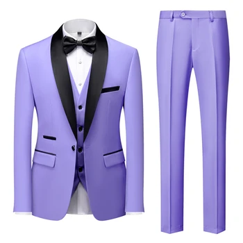 Африкански trend комплект за младоженеца-мъжки модерен строг костюм, палто + жилетка + панталони, Сватбена Приталенная бизнес облекло за хор на сцената