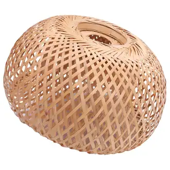 Бамбук сплетен ротанговый лампион от ръчно изработени двуслойни бамбук лампа с купол, азиатски непринуден дизайн на японската лампи