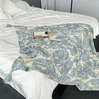 Богемное одеяло в скандинавски стил Ins, постилка за легло, диван, вязаный каре, шал за почивка и пътуване, висококачествен подарък, градините или коралово бархатное кърпа, стеганое одеяло в модерен стил