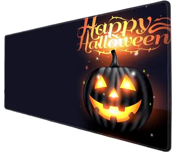 Голям геймърска подложка за мишка с прошитым ръба на Happy Halloween Тенис на мат На Неподвижни Водоустойчива Гумена основа Подложка за мишка 31,5x11,8 инча