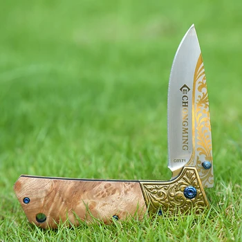 Горещ джоб ловен нож Outdoor Hunting Survival Knife Стомана 7Cr13Mov с дървена дръжка, тактически туристически ножове, сгъваем нож с острие