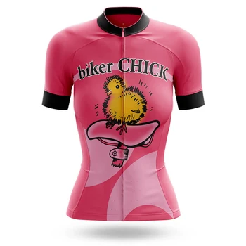 Дамски велосипедна майк Biker Chick, блузи с къс ръкав, Велосипедна фланелка на МТВ за скоростно спускане, спортни облекла за шоссейного наем