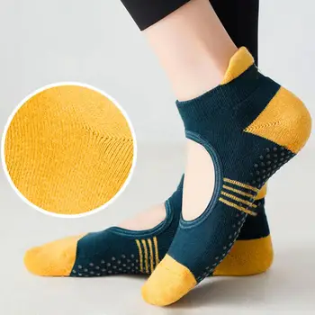 Дамски висококачествени бандажные чорапи за йога, мини, бързо съхнещи, заглушителен чорапи за пилатес, балет, добро сцепление за жени, Памучни чорапи