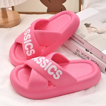 Дамски чехли с кръст 2023 Нови Чехли за баня с дебело дъно от мек EVA Модерен чифт Летни домашни сандали за секс