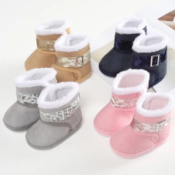 Детски обувки за бебета момчета и момичета, обикновена обувки за първите разходки, удобни меки памучни мини топли ботуши за бебета.