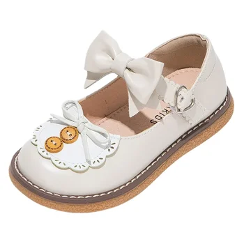 Детски обувки на принцесата с къдри копчета Mary ' s Janes в ретро стил 