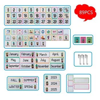 Джобен календар за обучение на деца с 89 многоцветни карти