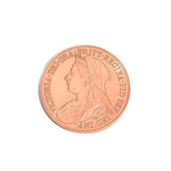 Древна Монета на Кралица Виктория От Червена Мед 3,8 см, Монета За Магия в Близък План, Подпори за Фокуси Магия Magie, Копие Монети