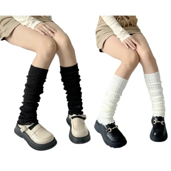 Ежедневни гамаши от рубчатого плетиво, дамски гети в стил харадзюку, чорапи с гофрированным подолом, 37JB