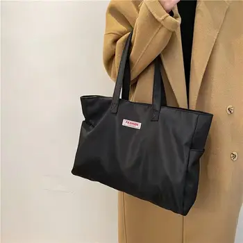 Ежедневни чанти-тоут, чанта през рамо за жените, обикновен, голям капацитет, есен-зима 2021, универсални найлонови торбички