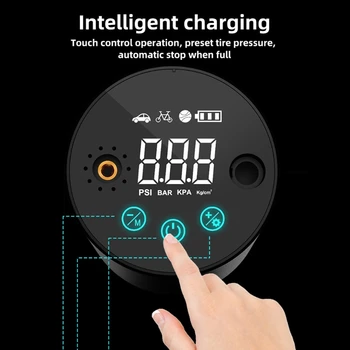 Електрически акумулаторни помпа 150 с манометром, безжична цифрова led светлини за интелигентен дисплей за кола