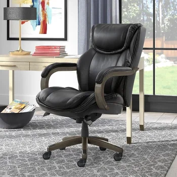 Ергономичен Въртящо се кресло ръководител от изкуствена кожа, черни офис столове, Компютърни стол, мебели, на игралното стол Playseat количка