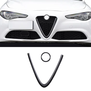 За Alfa Romeo Giulia 2017 2018 2019 2020 ABS Матова черна пластмасова рамка за декорация на предната решетка Автомобилни Аксесоари