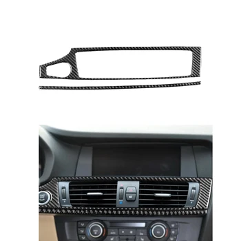 За BMW X3 F25 2011-2017 X4 F26 2014-2017 Централна арматурното табло, Изход за телефон климатик Рамка Капак Завърши Детайли от въглеродни влакна