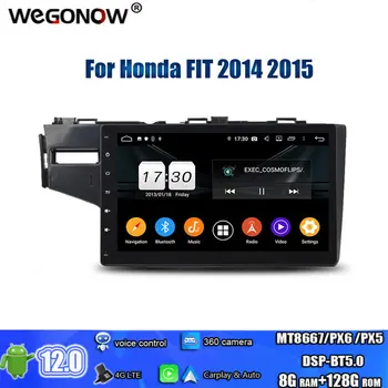 За Honda FIT 2014 2015 PX6 DSP IPS, Android 12,0 8 GB 128 Г ROM Авто касетофон GPS navi Карта RDS Радио, wifi 4G Bluetooth 5,0