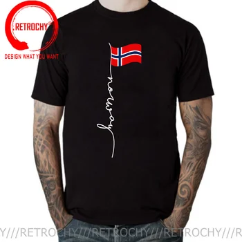 Забавна маркова норвежката тениска с флагштоком, норвежка тениска, мъжки памучен градинска дрехи с графичен дизайн, подарък за рожден ден, Лятна тениска Norge