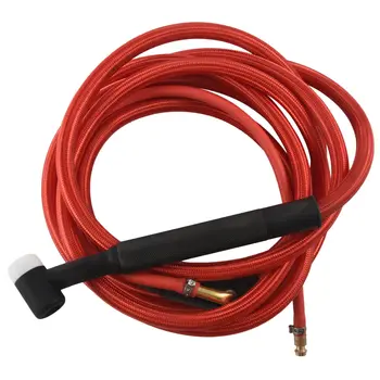 Заваряване на горелката WP17F TIG С быстроразъемным газоэлектрическим конектор, вграден червен маркуч, Cable кабели 4 м, жак 35-50 евро, 13,12 фута