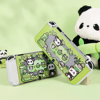 Защитен калъф за Nintendo Switch OLED Сладко Panda Switch Case, твърд калъф за PC, Преносими гейминг контролер JoyCon, Аксесоари за корпуса на