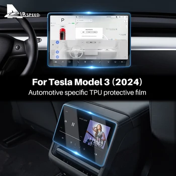 Защитен Стикер за Екран с Централно Управление Задната Редица от Tpu за Нови Автомобилни Аксесоари Tesla Model 3 Y Highland 2024-Up