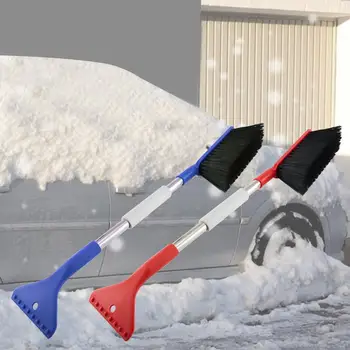 Инструмент за почистване на сняг Стъргалки за лед върху предното стъкло на автомобила с Четка за сняг Многофункционално средство за премахване на сняг и четка за почистване на сняг за камиони Auto