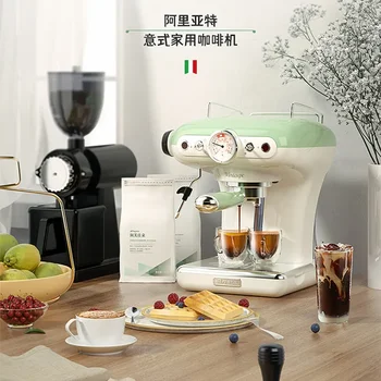 Италианската полуавтоматична машина за кафе Ariete Home в ретро стил, малка професионална кафемашина с концентриран пара и млечна пяна One