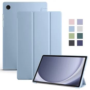 Калъф За Samsung Galaxy Tab A9 Case Корпуса ПУ Leaher Мека Силиконова Задната част на флип-надолу делото-поставка За Funda Galaxy Tab A9 A 9 A9 Plus Case