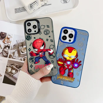 Калъф за мобилен телефон M-Marvels S-Spider-Man Iron Mans за XiaoMi Mi 11 Lite 12T POCO X3 GT NFC F4 X5 5G Creative Border Hard TPU PC Cover