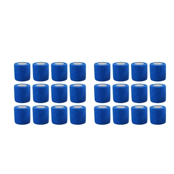 Когезивная панделка, Самозалепваща Еластична Бинтовая лента (5x450 см, опаковка от 24 броя)-Синьо