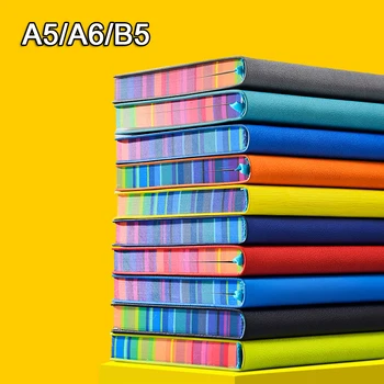 Кожен Бележник A6 / A5 / B5 С цветни краища, Разлинованные хартия, Дневник, Бележник за водене на записки, Планер Преносими стилен офис бележник