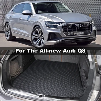 Кожена Подложка За Багажник на Автомобил Товарен Подложка за Audi Q8 2018 2019 2020 аксесоари за интериора килим 2021 2022 заден багажник за авточасти