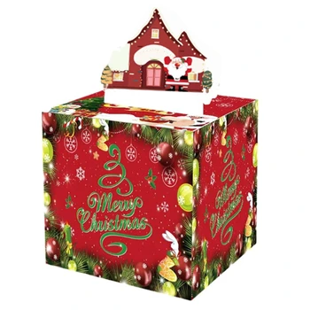 Коледна кутия, весел паричен подарък, Коледен комплект за спестовната банка с 30 прозрачни пакети, е перфектната изненада за деца и възрастни