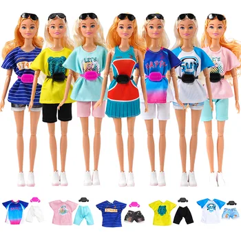Комплект дрехи + колан/тениска + шорти + поясная дъвка / 30 см стоп-моушън облекло, спортно облекло костюм екипировка за 1/6 Xinyi FR ST Кукла Барби
