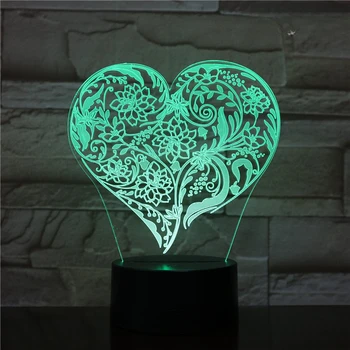 Лека нощ под формата на любов Nighdn, led сензорен USB-конектор, нощни лампи, декорация за дома, подарък, нощна лампа 3D Illusion малки жени