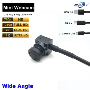 Мини Размер Full HD 1080P 4MP 8MP USB Камера е Широкоъгълен обектив USB2 Mini.0 Type-C/Micro USB OTG Камера за ВИДЕОНАБЛЮДЕНИЕ Сигурността на Уеб камера