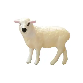 Модел овце Фигурка на селскостопански животни, 1/64 Миниатюрни фигурки Колекция мини фигурки агне Украшение Миниатюрен макет на сцената