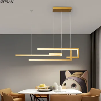 Модерен led окачен лампа за трапезария, всекидневна, кухня, окачен лампа матово черен или златен цвят Умен Дом Алекса