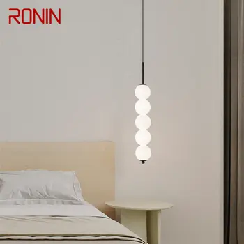 Модерен месинг лампа RONIN, LED Полилей в 3 цвята, Обикновен Творчески декор, Стъклена Подвесная лампа за дома, прикроватной нощни шкафчета в спалнята