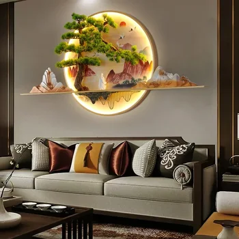 Модерен стенен лампа с участието на китайски креативно пейзаж, Стенни аплици за дома, дневна, кабинет, спалня. Декор