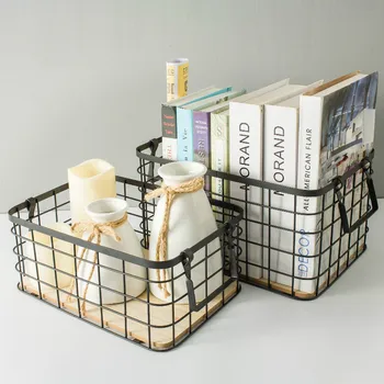 Модерна и проста желязна кошница за багаж, кош за козметични плодови закуски, кошница за домакински измиване и сортиране на LX10602