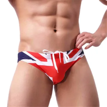 Мъжки бански с флага на Великобритания и САЩ, секси бански-бикини, мини бански за младежи, бански за момчета, плажни шорти 