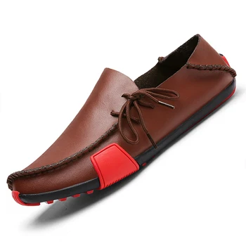 Мъжки обувки Лоферы, кожена ежедневни обувки, Мокасини, ръчно изработени, мъжки удобни обувки за шофиране, маратонки, мъжки дизайнерски обувки