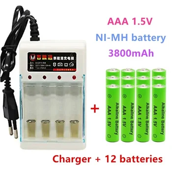 Нов ААА 1.5 V акумулаторна батерия 3800mAh Алкални батерии фенерче детски играчки, часовници MP3-плейър замени Ni-Mh батерия + безплатна доставка