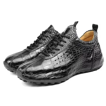 нов прием на 2023 г., модни и ежедневни обувки от крокодилска кожа, мъжки маратонки от естествена кожа PDD149