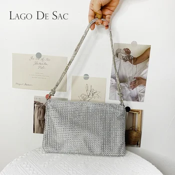 Нова евтина Дамска вечерна чанта-клатч с пластмасово диамантен пръстен, дамски чанта с голям капацитет за подмишниците, чанти-Портфейли